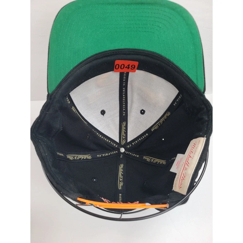 Mitchell & Ness Phoenix Suns Snapback Hat Black‎ Orange Script Logo Mens Cap NBA